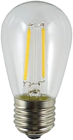 Holiday Lighting Outlet LED Filament S14 Commercial Grade Replacement Light Bulbs | Outdoor Weatherproof 1.5 Watt Dimmable Plastic Bulbs for Patio String Lights | E26 Base | Warm White | 12 Pack
