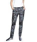 druckhose 7/8 97% Baumwolle / 3% Elasthan Heine Hose Druck-Hose leicht vertiefte Damen Party-Hose mit modischem Blumendruck Stoff-Hose Freizeit-Hose Schwarz, Größe:34