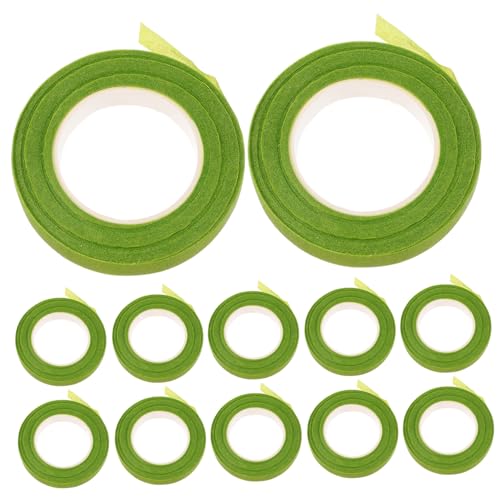 HOMSFOU 12 Rolls Floral Tape for Flower Arrangements of Yards Wrapping Tape for Stem Wrapping Present Packaging and Craft Projects Easy to Tear for Floral Arts