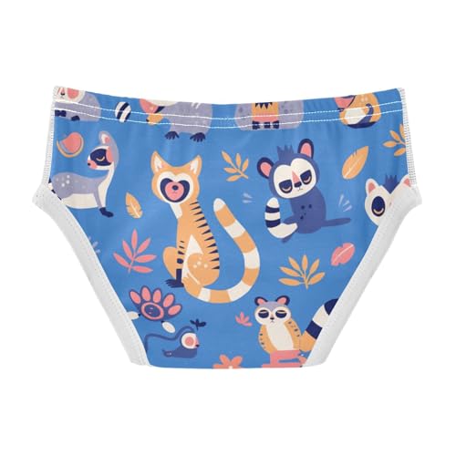 KLL Lemurs Madagascar on Blue Pattern Boys Toddler Pure Cotton Briefs Underwear Breathable Children Panties2
