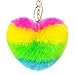 Amosfun Portachiavi colorato a forma di cuore con scritta in inglese "Loving Heart" in peluche da appendere per portachiavi o borsa, regalo di Natale per donne e ragazze
