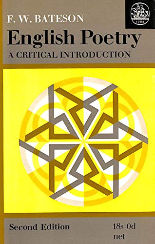 English Poetry: A Critical Introduction B000WFN3I4 Book Cover