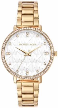 Michael Kors Women's Watch Pyper, 38 mm Case Size, Three Hand Movement, Stainless Steel Strap