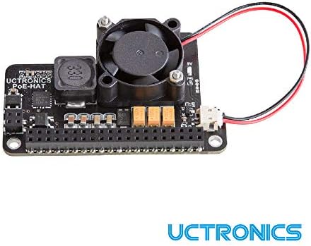 UCTRONICS PoE HAT for Raspberry Pi 4, Mini Power Over Ethernet Expansion Board for Raspberry Pi 4 B 3 B+, with Cooling Fan