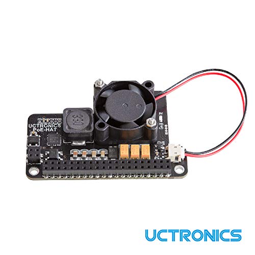 Uctronics Poe Hat For Raspberry Pi, 5V 2.5A Max 802.3Af Compliant, Mini Power Over Ethernet Expansion Board With Cooling Fan For Raspberry Pi 4B, 3B+ #TOP1