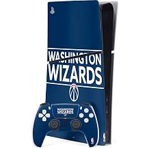 Skinit Decal Gaming Skin Compatible with PS5 Slim Digital Edition Bundle - Officially Licensed NBA Washington Wizards Standard - Blue Design