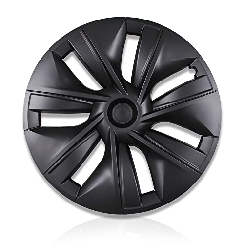 Colmo Model Y Wheel Cover 19 Inch Model Y Hub Caps For Model Y 2020 2021 2022 2023 Matte Black Model Y Rim Protector (Set Of 4) Replacement Wheel Hub Caps Model Y Accessories #TOP6