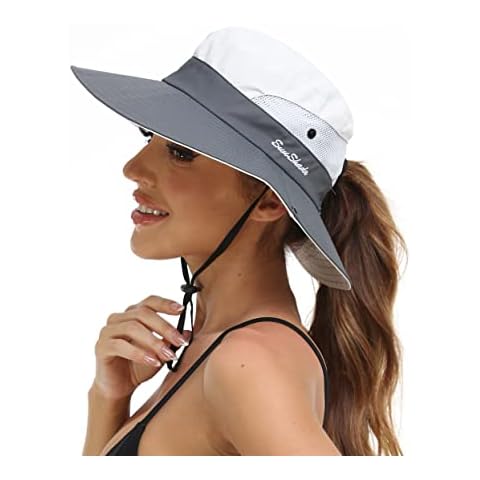 Women's Summer Sun Hat with Ponytail Hole Cover