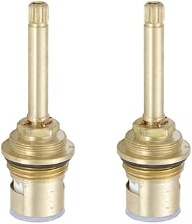 2 válvulas de cartucho de grifo, cartucho de disco de vástago de latón de 25 mm, piezas de repuesto para grifo de baño y cocina, color aleatorio (80 mm)