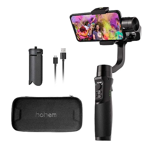 Stabilizzatore gimbal a 3 assi Hohem iSteady Mobile+ per iPhone 14/13/12/11/mini/Plus/Pro/Max e smartphone Android, supporta la modalità Inception/Face Tracking/Sports Hohem Joy App (iSteady Mobile Plus)