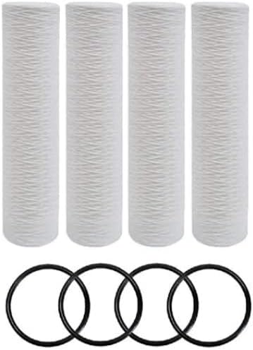 Pack of 4 Compatible Replacement Filters for Pelican Water PC40-20 20 x 4.5 5 Micron Sediment Replacement Filters and O-rings by IPW Industries Inc.