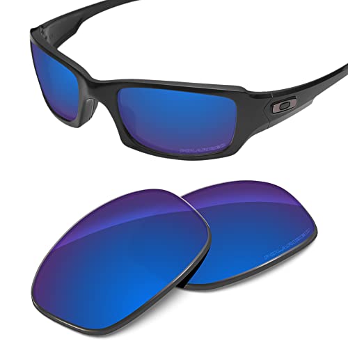 Tintart Performance Lenses Compatible with Oakley Fives Squared OO9238 | Fives Squared Asian Fit(AF) OO9214 Polarized Etched-Sapphire Blue