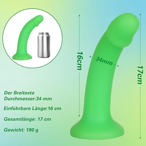 17CM Realistische Dildo aus Flüssigsilikon, Realistischer Dildo mit Starkem Saugnapf Weich Silikon Analdildos Penis Nachbildung Sexspielzeug für Frauen Männer Paare Penis-Dildo (2)