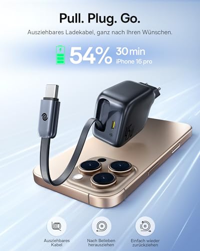 45W USB C Ladegerät, Baseus Enercore Charger mit USB C Kabel, iPhone iPad Ladegerät… – Ansicht 2