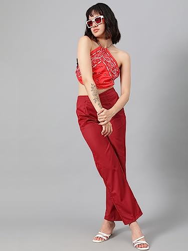 Image of KOTTY Women's Structured Pleat Front Straight Fit Pants