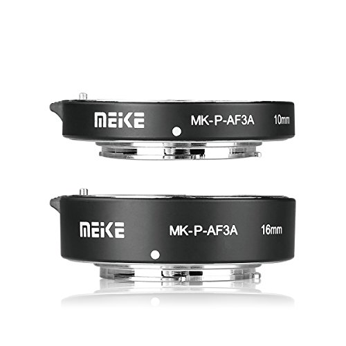 Meike MK-P-AF3A Tube d'extension de mise au point automatique en métal pour objectifs d'appareil photo Olympus Panasonic Micro Four Thirds M4/3 10 mm 16 mm