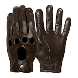 Pratt and Hart Momentum Men's Touchscreen Leather Driving Gloves Size S Brown