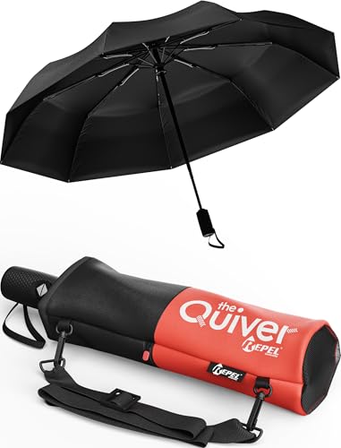 REPEL Windproof Travel Umbrella - Compact Auto Folding