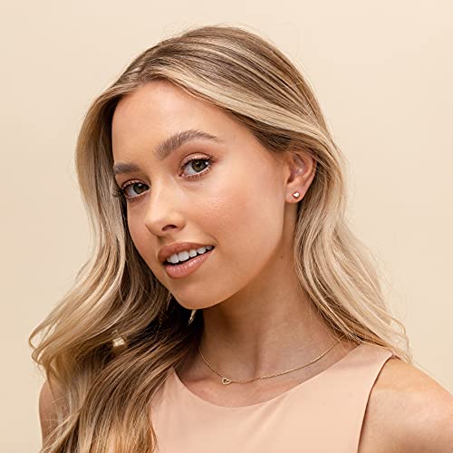 Pavoi 20A-E17-R 14K Rose Gold Plated 925 Sterling Silver Earrings | Tiny Heart Stud Earrings thumb #1