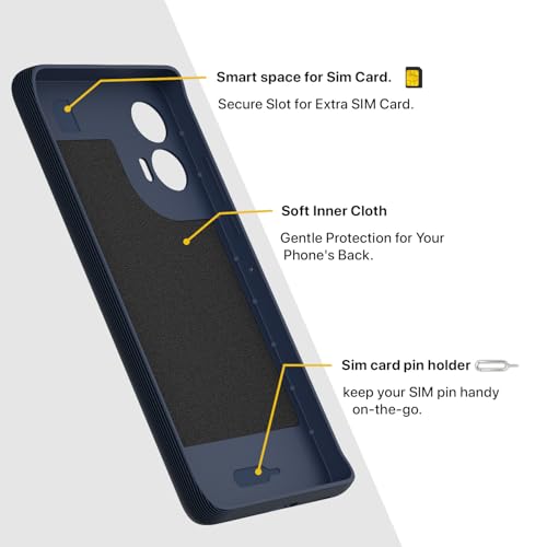 Image of Pikkme Back Cover for Motorola Motorola Moto Edge 50 Fusion 5G / Motorola Moto G96 5G Soft Grip 3D Hexa Cube Texture Silicone Bumper Case (Blue)