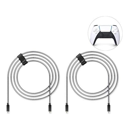 Lioncast Ladekabel für PS5 | 4 Meter Schnell-Ladekabel (USB-C/USB-C) für Sony PlayStation 5 | PS 5 Controllerkabel für Controller Dualsense | Ps5 Ladekabel mit Nylonmantel (Knickschutz) - 2 Stück