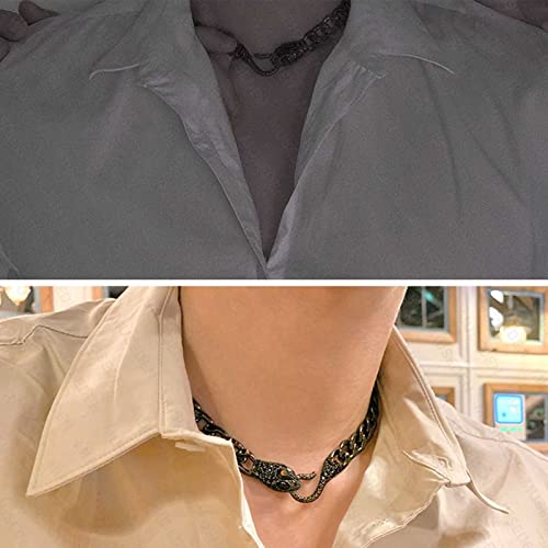 Sttiafay Snake Choker Necklace Cuban Link Chain Necklace Crystal Serpent Statement Necklace Halloween Bib Collar Necklace Jewelry For Women Girls #TOP5