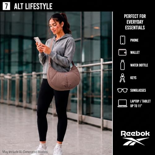 Image of Reebok Womens Crossbody Bag - Lightweight Stylish Nylon Quilted and Non-Quilted Everyday Crossbody Sling Bags for Women