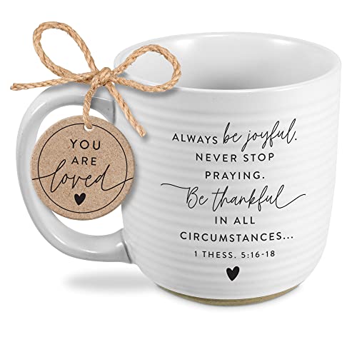 Taza cerámica blanca con textura 20 onzas miniatura 1