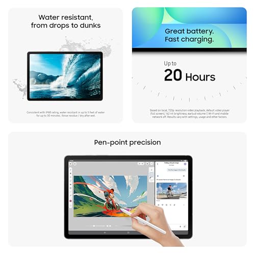 undefined SAMSUNG Galaxy Tab S10 FE 128GB WiFi Android Tablet, Large Display, Long Battery Life, Exynos 1580 Processor, IP68 Water-Resistant, 90 Hz Refresh, S Pen for Note-Taking, US Version, Gray の商品画像 3