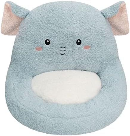 QIUODO Cute Gaming Chair Cushion-Kawaii Indoor Seat Cushions for Office Chair，Comfy Plush Pillows for Butt with Non-Slip Backing for Butt (Blue Elephant)