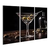 islandburner Quadro su tela Classico Martini Cocktail Gin Vodka Dry Vermouth Olive Servito in Bicchiere JCCU Quadri Stampe Immagini Murale Decorazione da parete