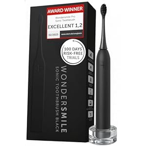 Wondersmile Sonic Toothbrush PRO – Test Winner 2026* -100 Days Risk-Free Test – Electric Toothbrush with 4 Cleaning Programmes – 60-Day Power Battery with Smart Brush Head (Ultimate Black)