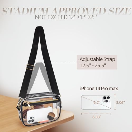 Clear Bag Stadium Approved, Clear Crossbody Bag Purses for women for Concert, Sports, Festivals3
