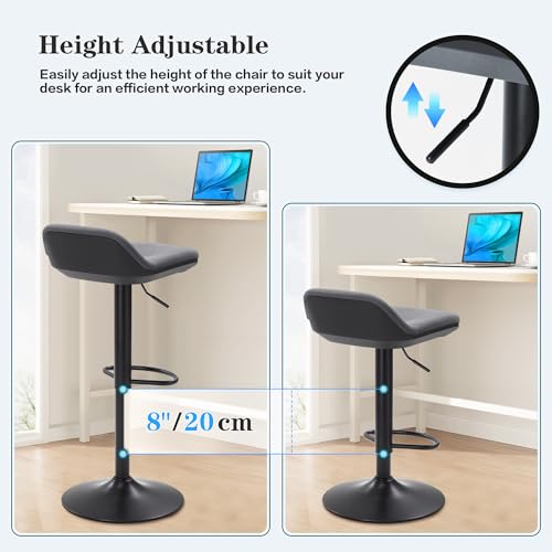 Image of IWMH Standing Desk Stool, Adjustable Standing Desk Chair, Sit Stand Stool | Height Adjustable Sit Stand Desk Stool, Ergonomic 360 Swivel Leaning Stools with Footrest for Office Home (Black)