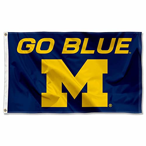 College Flags & Banners Co. Michigan Team University Wolverines Large Go Blue 3x5 College Flag