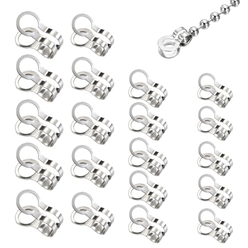SagaSave Lot de 100 connecteurs pour chaîne à billes en acier inoxydable - 2,4/3/4/6 mm - Cosses...