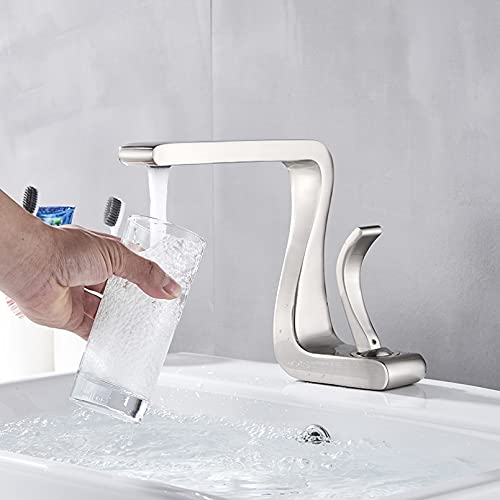 Robinet de lavabo de salle de bain avec réglage eau chaude froide fluide LWX