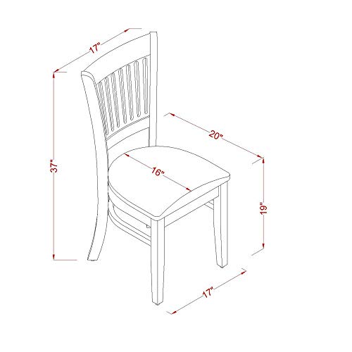 East West Furniture Vac-Esp-C Dining Chairs Set Of 2, Upholstered Seat #TOP2