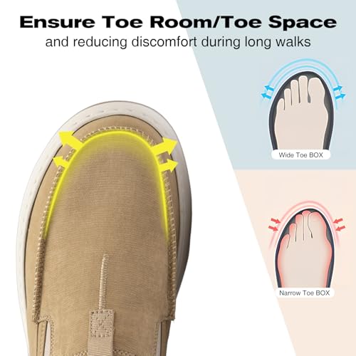 Image of CELE Mens Slip On Casual Dress Shoes Wide Walking Sneakers Orthopedic Boat Loafers with Arch Support Comfortable Lightweight Non Slip