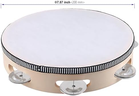  Kohand 8 inch wooden handheld tambourine drum for church musical educational use
| Hand held single row tambourine drum