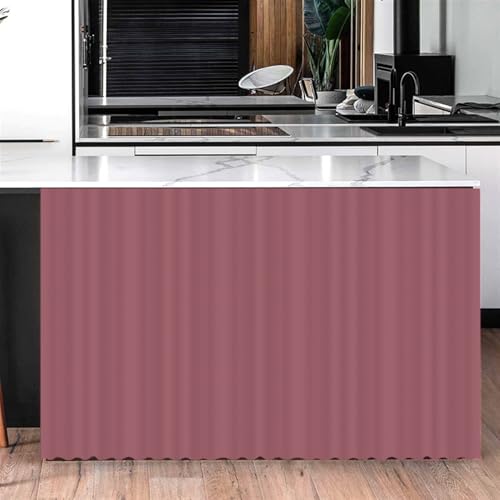 BESTORI Cabinet Curtains for Shelves Privacy Closet Curtain Dust Proof Hook & Loop Under the Sink Curtain for Kitchen Storage Room Dark Red, 55.1" W x 39.4" L (Pack of 1)