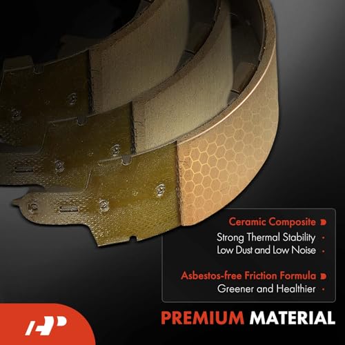 A-Premium Rear Ceramic Drum Brake Shoes Set Compatible with Select Jeep, Dodge, Chrysler, Plymouth Models - Wrangler, Cherokee, Comanche, Grand Caravan, Dakota, Mini Ram, Town & Country, Grand Voyager by A-Premium - Image 4