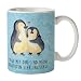 Tazza con pinguini che si abbracciano (scritta in lingua tedesca) blu ghiaccio