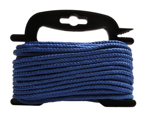Corde de maçon Work it 5 mm x 20 m - Bleu - Polypropylène Tressé - Résistance 150 kg - avec Enrouleur