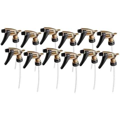 320 Black & Gold Acid Resistant Sprayer - 9-1/4"L Dip Tube & 28/400 Thread Size- Dozen Cover