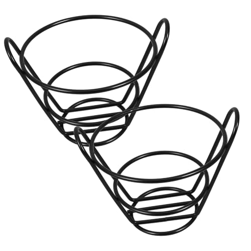 PHENOFICE 2pcs Chicken Stand Snack Organizer White Wire Basket French Fries Holder