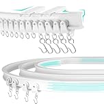 3.5 Meter Flexible Curtain rail track [CEILING MOUNT] - White Heavy duty ceiling curtain track for Bay window, Rooms Divider, Shower curtain rail track - Swish curtain track - Bay window curtain rail