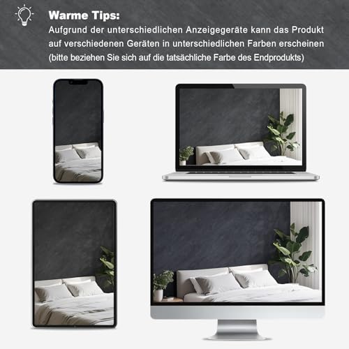 Hode Klebefolie Möbel Grau 90x500cm Möbelfolie Betonoptik Selbstklebende Folie für Möbel Küche Fensterbank Schrank Dunkelgrau Wasserdicht Vinyl Tapeten