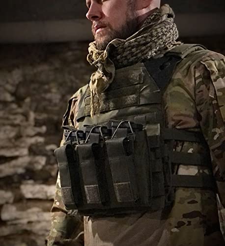Krydex Triple Open-Top Mag Pouch For 5.56 .223 Magazine With 1911 Hk45 Glock Pistol Mag Pouch (Rg) #TOP6