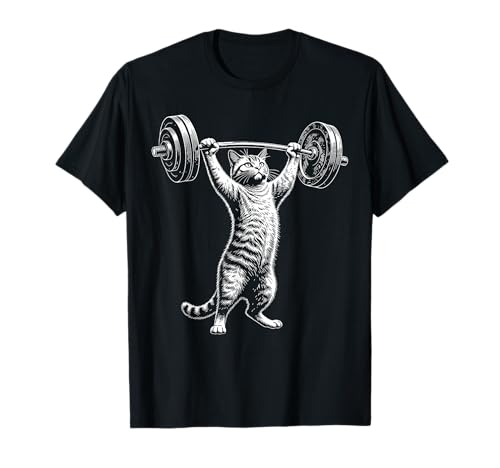 Cat Gym Funny Deadlift Cat Meme T-Shirt